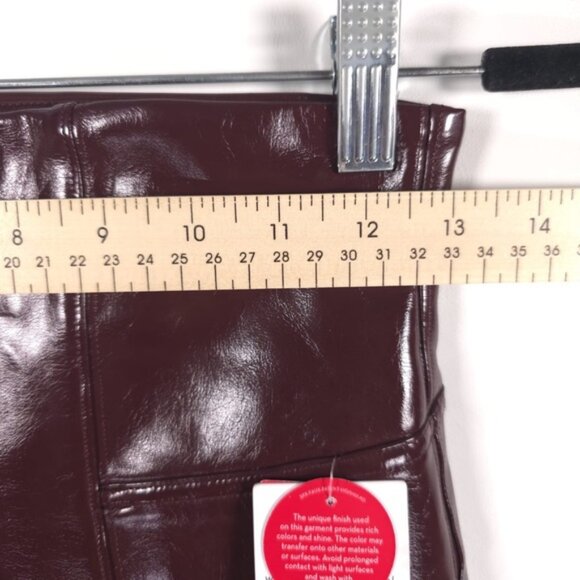 NWT SPANX Women’s Faux Patent Leather Liquid Gloss LEGGINGS 20301R Ruby MEDIUM - Picture 9 of 16